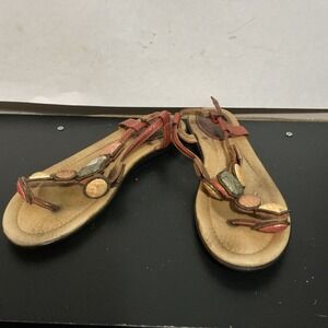 Frye Dani Jeweled T Strap Leather Thong Sandals Size 6.5M